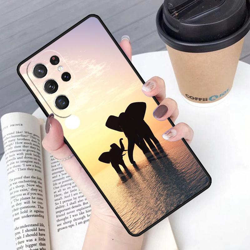 Animal Elephant Phone Case Cover For Samsung Galaxy S24 S25 Ultra S21 S22 Ultra S10E Note 10 Plus Note 20 FE S23