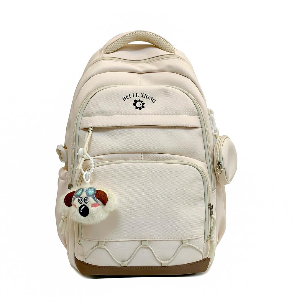 Large-capacity simple casual backpack, male and female high school students, high school students, schoolbags, multi-compartment fashion backpacks