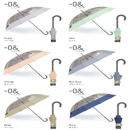 Ogawa Women's Long Vinyl Umbrella, 12 Ribs, 60cm, Zero and Purple, Nano Water-Repellent, Manual Opening, Split-Open, Safety Cover, 52338