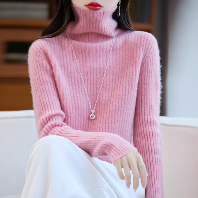 Dámský kašmírový svetr Kašmír Qinghe 30% kašmír 70% vlna podzimní a zimní pulovr hřejivý a módní