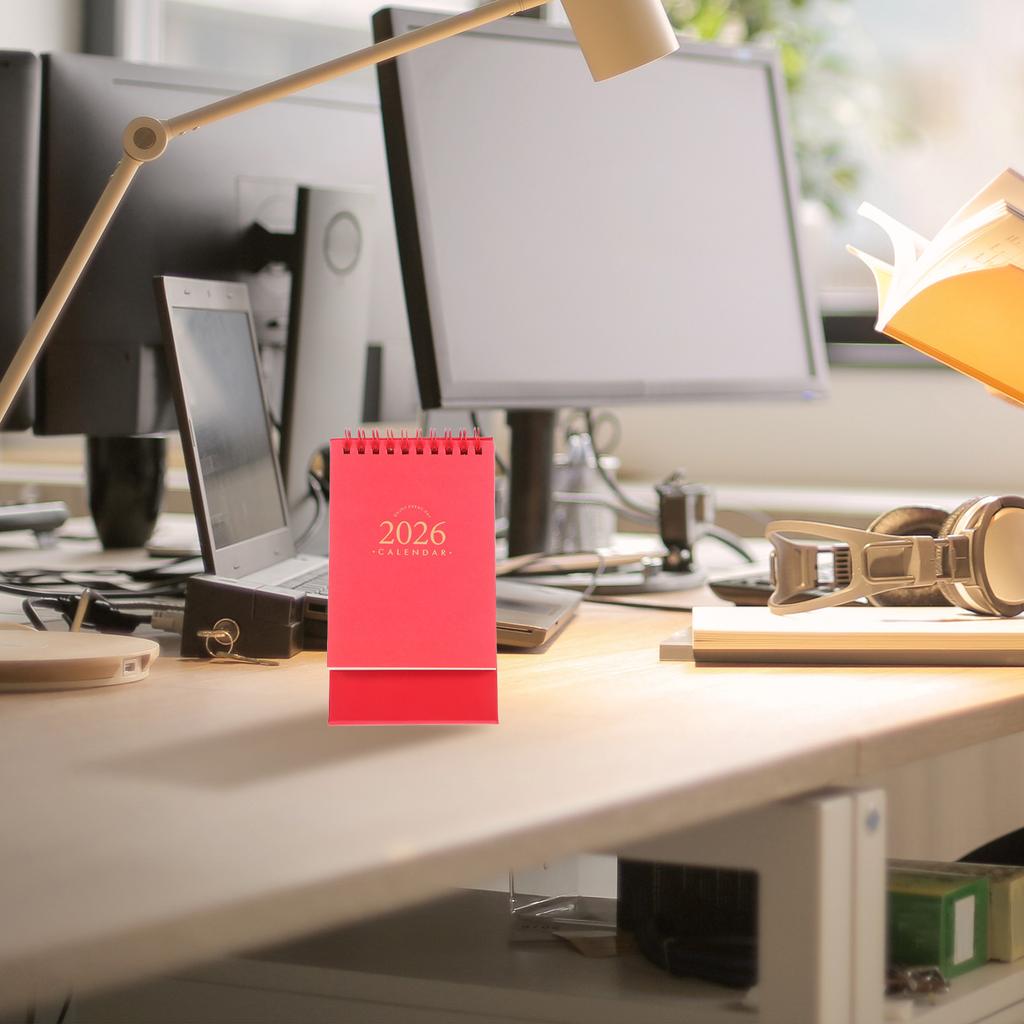 2025.9-2026.12 Compact Desk Calendar Minimalist Small Desktop Monthly Planner Office Home School Mini Calendar Notepad