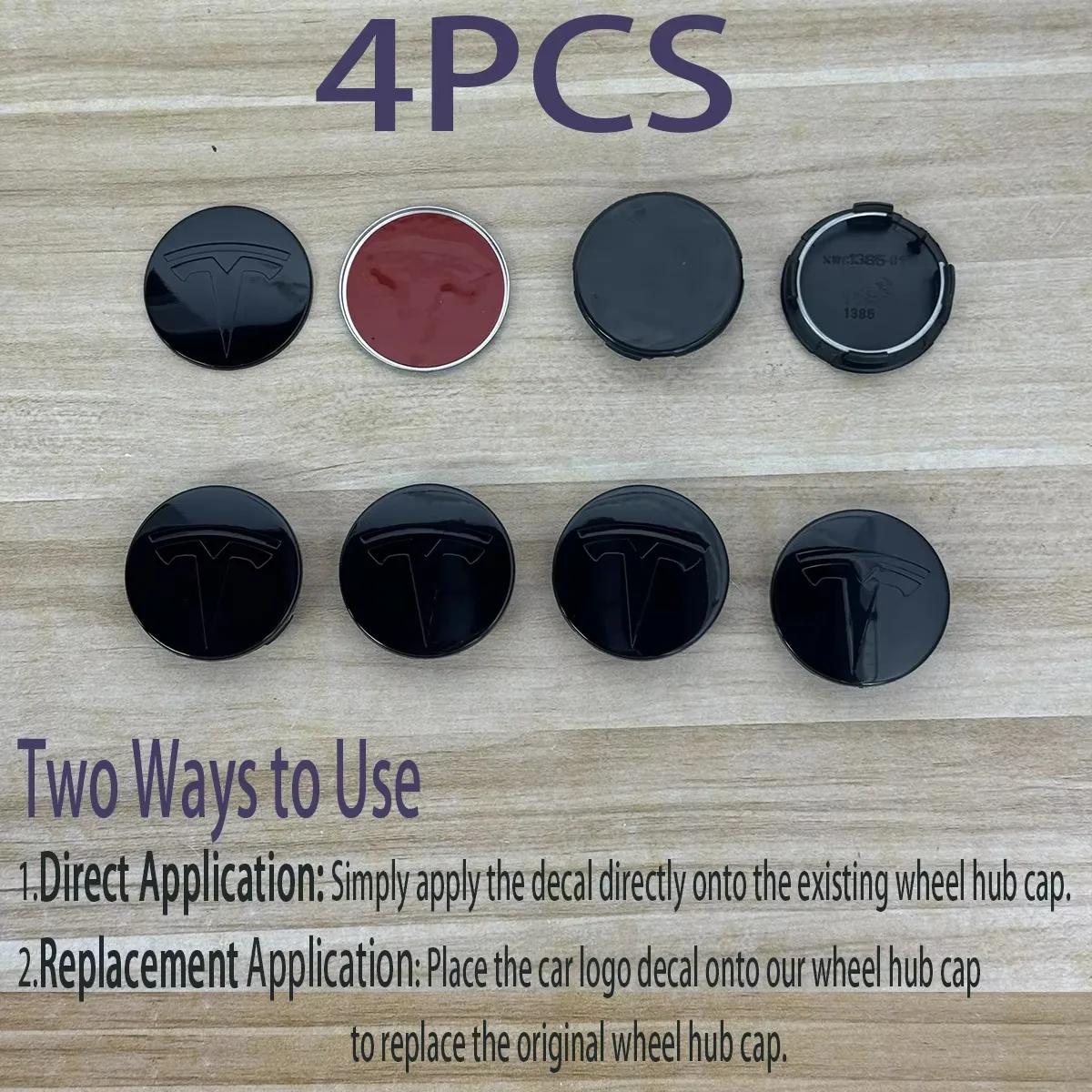 

4PCS 56MM Durable ABS Emblem-Integrated Wheel Center Hub Caps - For Tesla Model 3/Y/S/X | Car Wheel Accessories чёрный