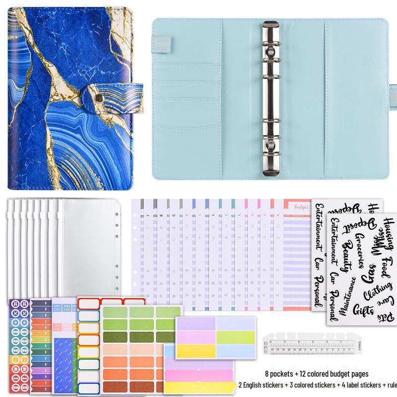 Cross-border Exclusive A6 Gold Foil Macaron PU Leather Hobonichi-Style Budget & Event Planner Notebook