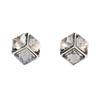 European and American personalized three-sided crystal three-dimensional earrings, yellow gray crystal gold-plated earrings, no earrings, earrings, ve