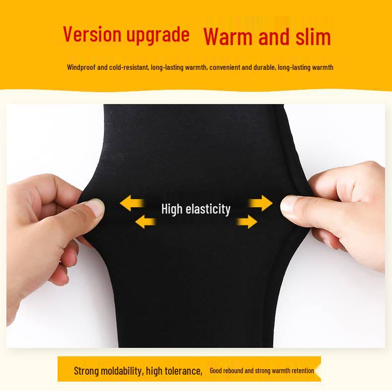 High-Waisted Warm Brown Leggings with Faux Leather Accent and Lamb Wool Lining