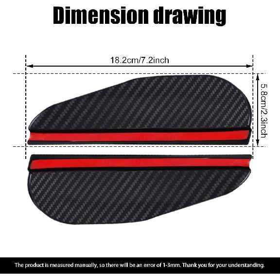 2Pcs Carbon Fiber Side Mirror Rain Visor Guard, Universal for Cars, Trucks and SUVs (Black)