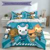 3pcs Custom Name Octonauts Bedding Set,Includes 1 Duvet Cover and 2 Pillowcases,All-season Bedroom Decor