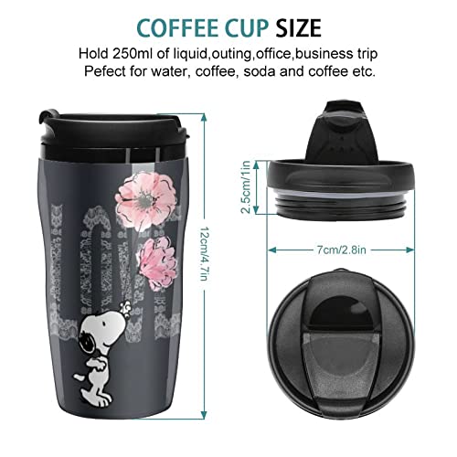 Snoopy Coffee Cup, Insulated Double-Wall Vacuum Insulated Thermos Water Bottle with Lid, Leak-Proof, Direct-Drinking Mug, Perfect for Outdoor Activiti