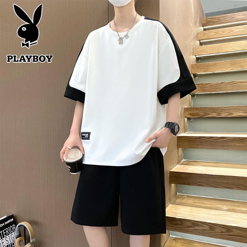 PLAYBOY Men s Plus Size Summer T-Shirt & Shorts Set 8XL