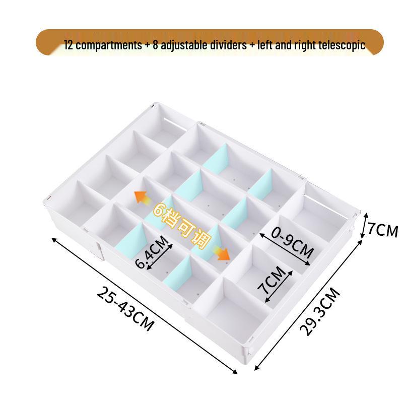 Retractable Kitchen Drawer Organizer with Removable Dividers - Deep Cabinet Storage Tray