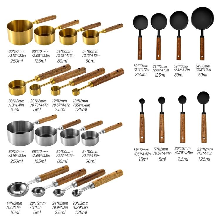4Pcs Kitchen Measuring Utensils Easy to use Measuring Spoon with Handle Measuring Cup Cooking Measurement Accessories