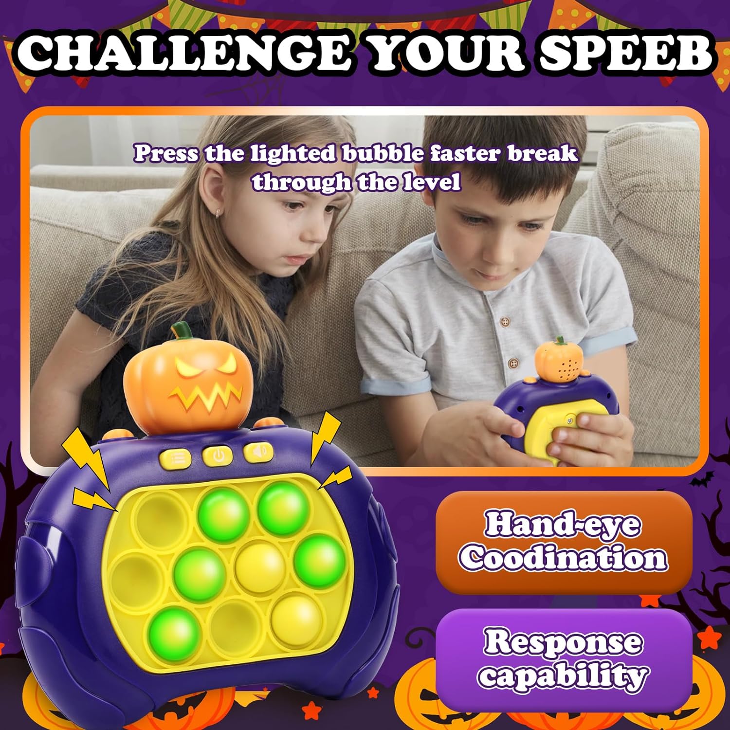 Fast Push Game Fidget Toys Pop Game Ручная игровая консоль с подсветкой Pop Game — фото 6