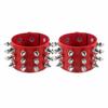 2pcs/set Adjustable Punk Goth Bracelet Wide PU Leather Bangle Leopard Wristband  Harajuku