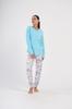 Women's Cotton Pajama Set with Long Pants Button-Up XL Vienetta Comfortable