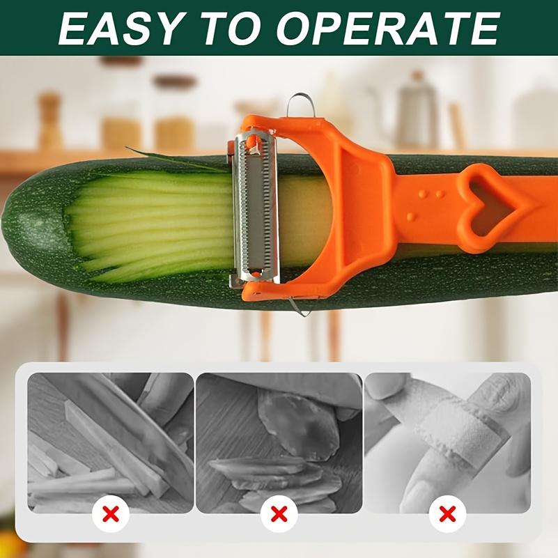 1pc Pelador Heavy Duty Manual Food Processor Peeler, Heavy Duty Plastic ,Sharp Blade, 2 in 1 Vegetable/Fruit Slicer and Peeler