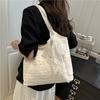 Silk scarf versatile temperament fashion tote bag women's lace summer foreign style commuting new solid color simple shoulder bag