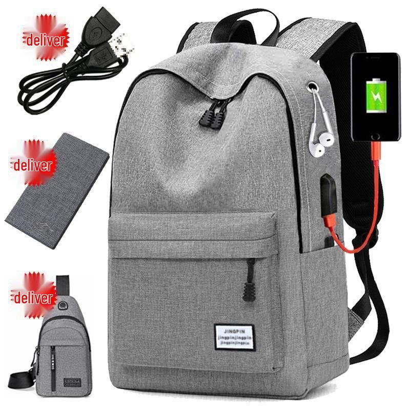 Men's Korean Style Canvas Backpack - Large Capacity for Students, Computers, and Travel