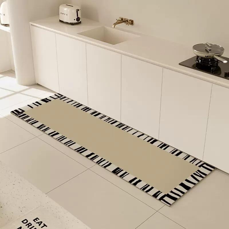 Simple Kitchen Carpet Water Absorbent Anti-Slip Long-Strip Bathroom Floor Mat Balcony Floor Mat Home Decoration