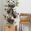 Cartoon Watercolor Bamboo Panda Bedroom Living Room Entrance Decoration Wall Sticker Self-adhesive Decals