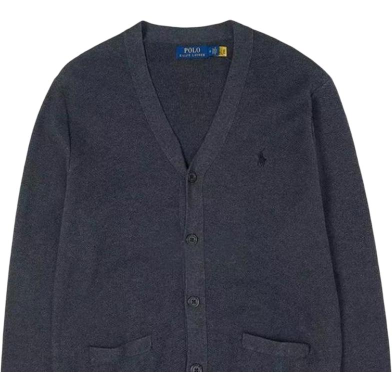 Polo Ralph Lauren Solid Color Pony Embroidered V-Neck Single-Breasted Long Sleeve Knit Sweater Men sweater Black 710920649-004