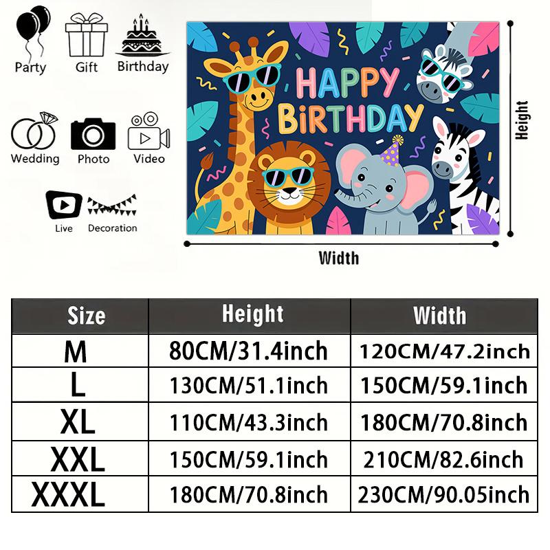 Party Backdrop Birthday Safari Photo Booth Background Front Door Decor