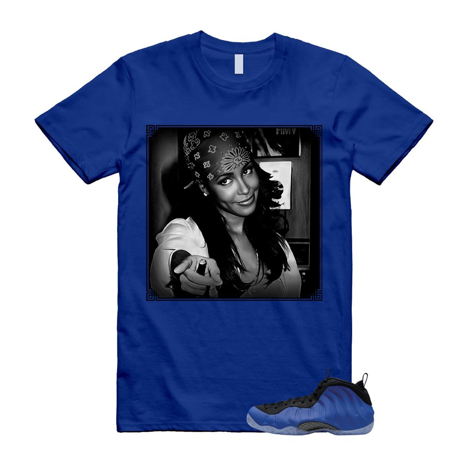 Foamposite Deep Royal Blue Black Air One T Shirt Match LIYAH S