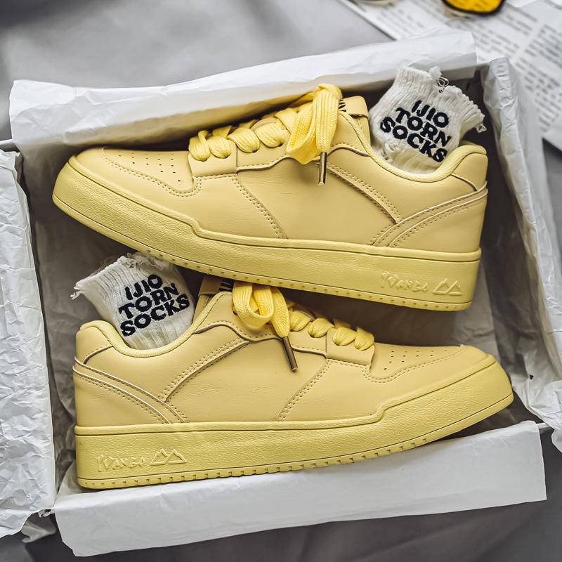 

Нишевые дофаминовые кеды мужские инс трендовые летние новые низкие дышащие маленькие белые туфли повседневная спортивная обувь 44 жёлтый