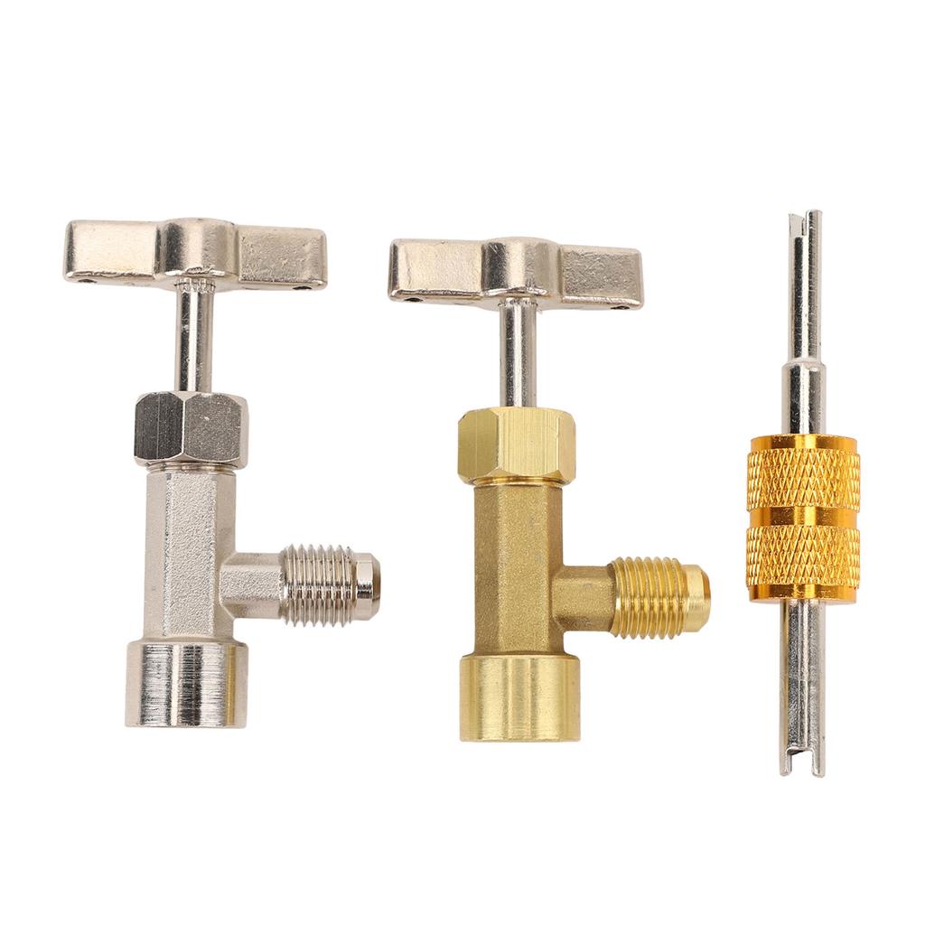 R134A Can Tap Self Sealing Puncture Style Refrigerant Can Tap with Valve Core Removal Tool for Automotive Air