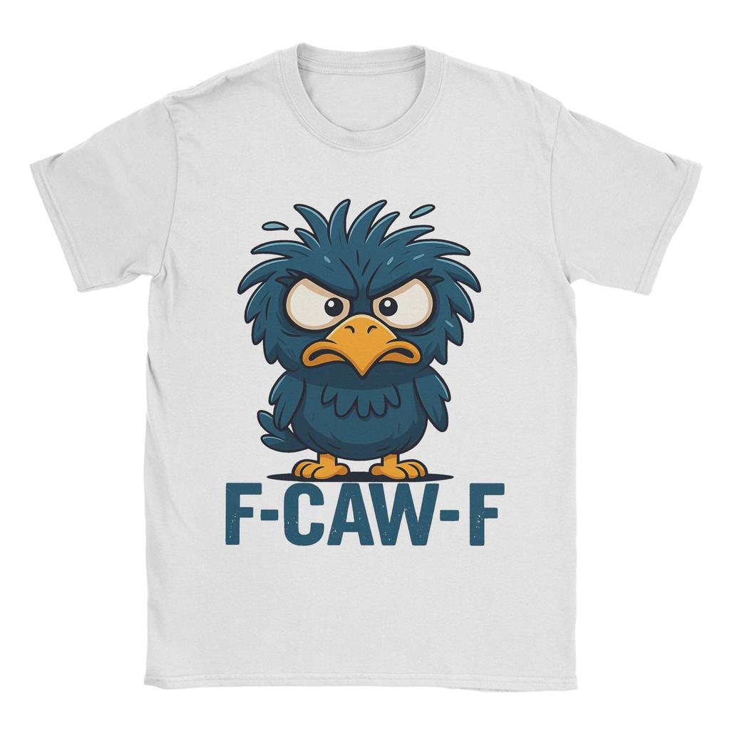F-Caw-F Angry Bird Meme Funny Men T Shirts Vintage Tee Shirt Short Sleeve Crew Neck T-Shirts Pure Cotton Graphic Printed Tops