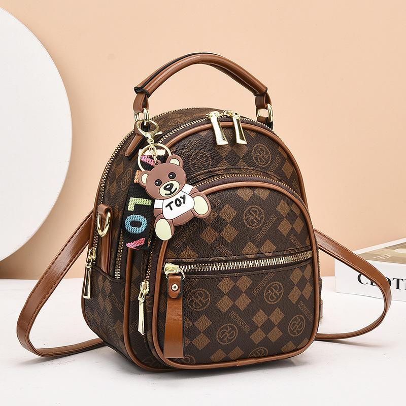Bag women's bag new Internet celebrity super popular printed small backpack crossbody shoulder backpack dual-purpose bag women