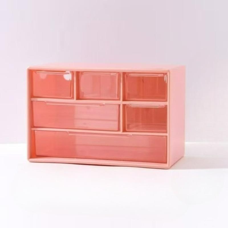 6-compartment Drawer-style Table Storage Compartmentalized Dressing Table Storage Rack Small Items Desktop Storage Box