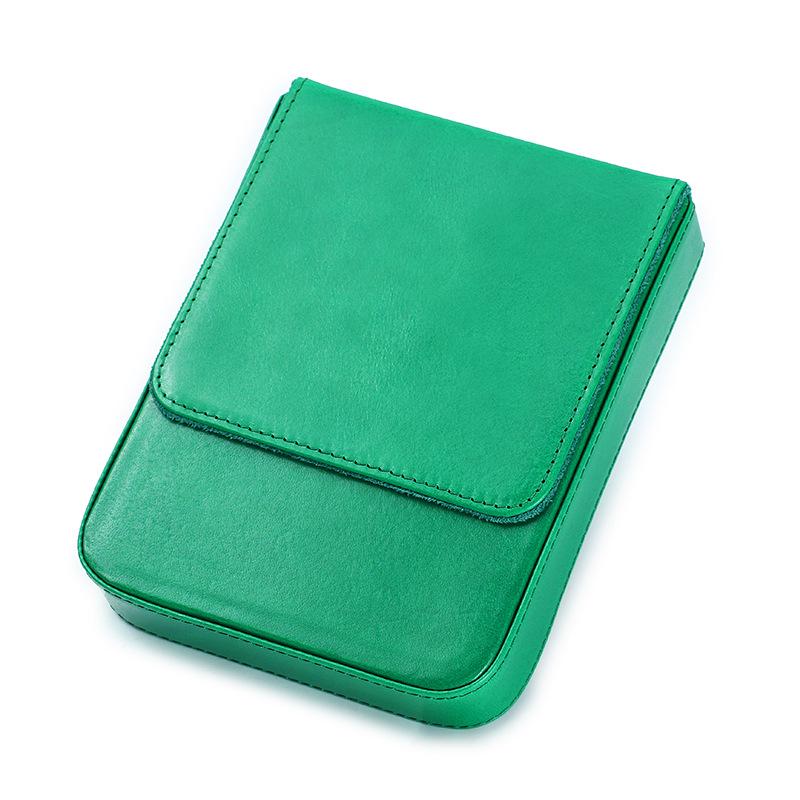 Handmade Genuine Leather 6-Piece Fountain Pen Case with Creative Drawer-Style Design