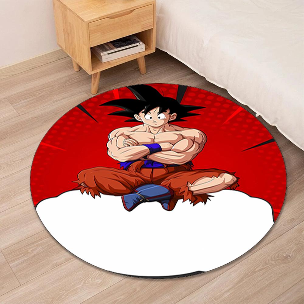 Dragon Ball Printed Round Rug Carpet Chair Rug Area Rug Entryway Doormats,for Office Chair Living Room Bedroom Kitchen Room.