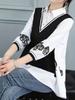 2 In 1 Button Front Blouse, Elegant 3/4 Sleeve Blouse for Spring & Fall, Women's Clothing