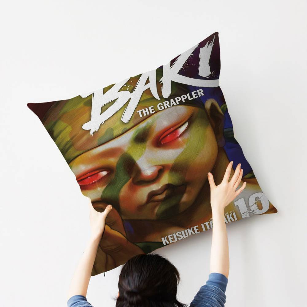 Baki the Grappler Cushion Cover Car Throw Pillow Case For Sofa Car Christmas Gift 40x40cm 45x45cm