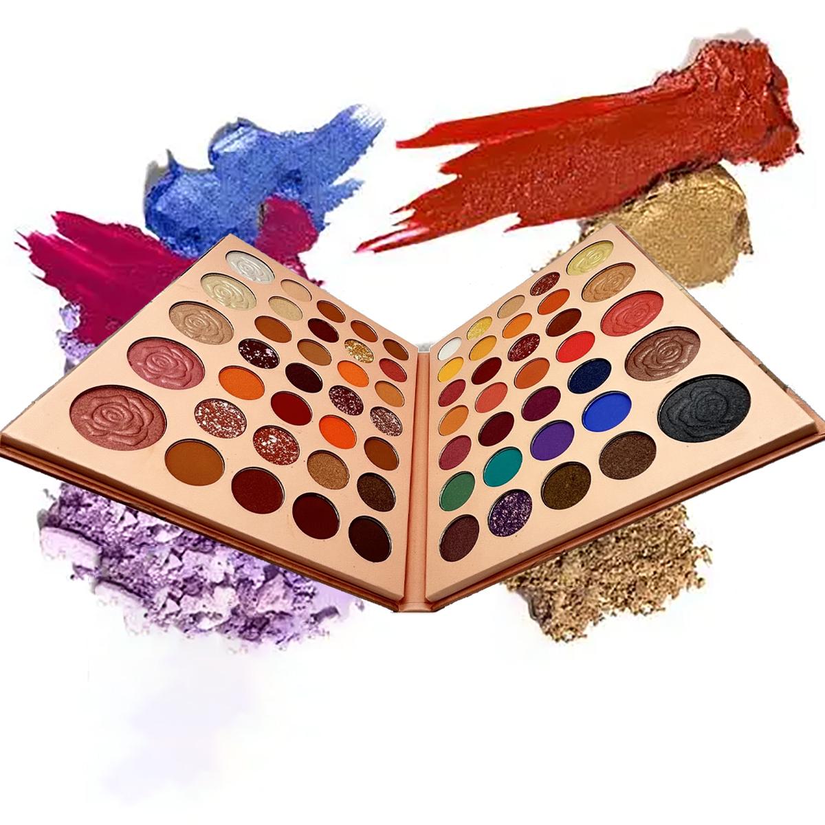 

66-цветные тени для век с перламутровым блеском, матовая палитра теней для век, палитра теней для век с блестками, палитра теней для сценического макияжа