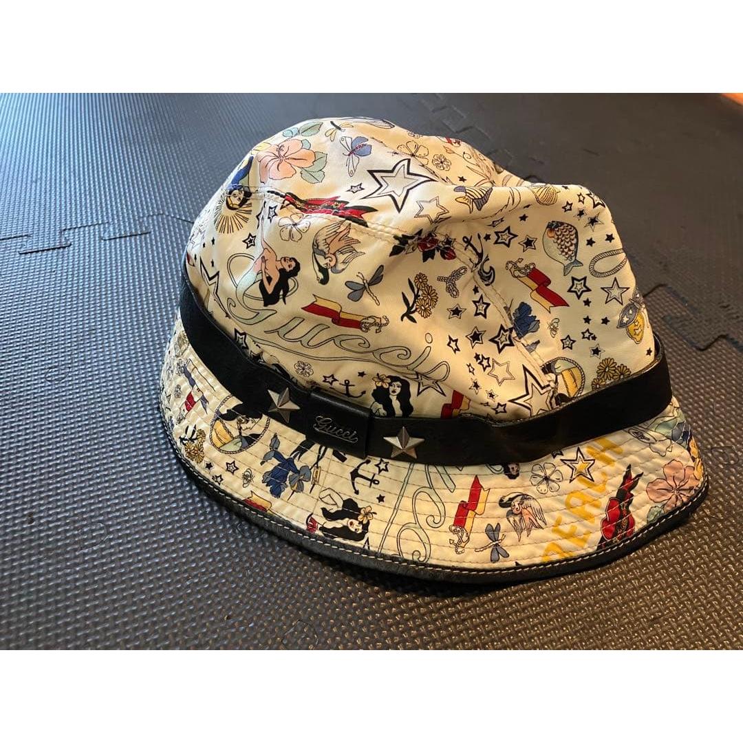 Used Gucci bucket hat tattoo print size L