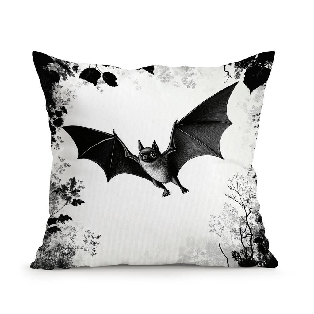 Halloween Retro Bat Design Cushions Pillowcase Polyester Cushion Cover Throw Pillow Sofa Decoration Pillowcover Home Car Decor