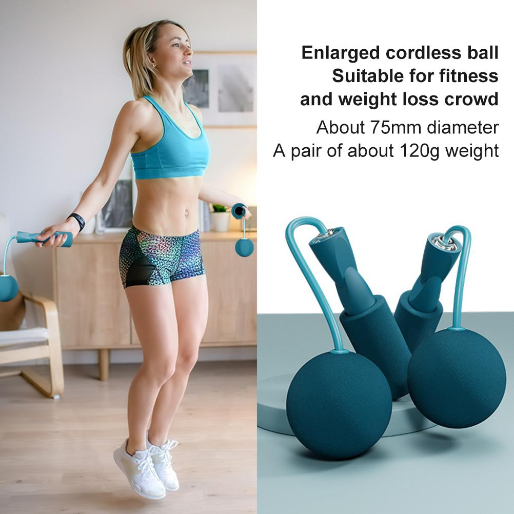 1 Paar Gewichtetes Seilloses Springseil Memory Foam Trainings-Springseil Stummes Kabelloses Springseil für Männer Frauen Kinder Indoor