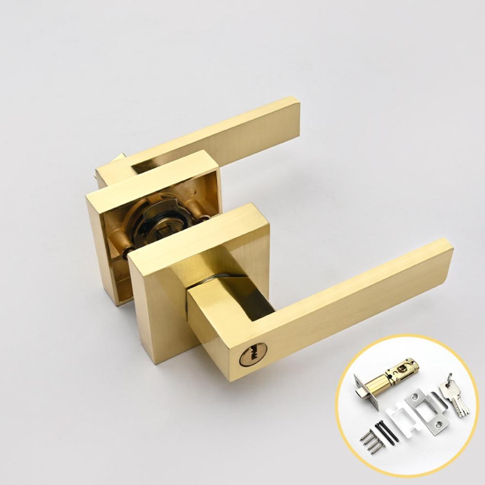 Durable Square Indoor Door Lock Thickened with Core/pin Heavy-duty Three Bar Lock Aluminum Alloy Adjustable