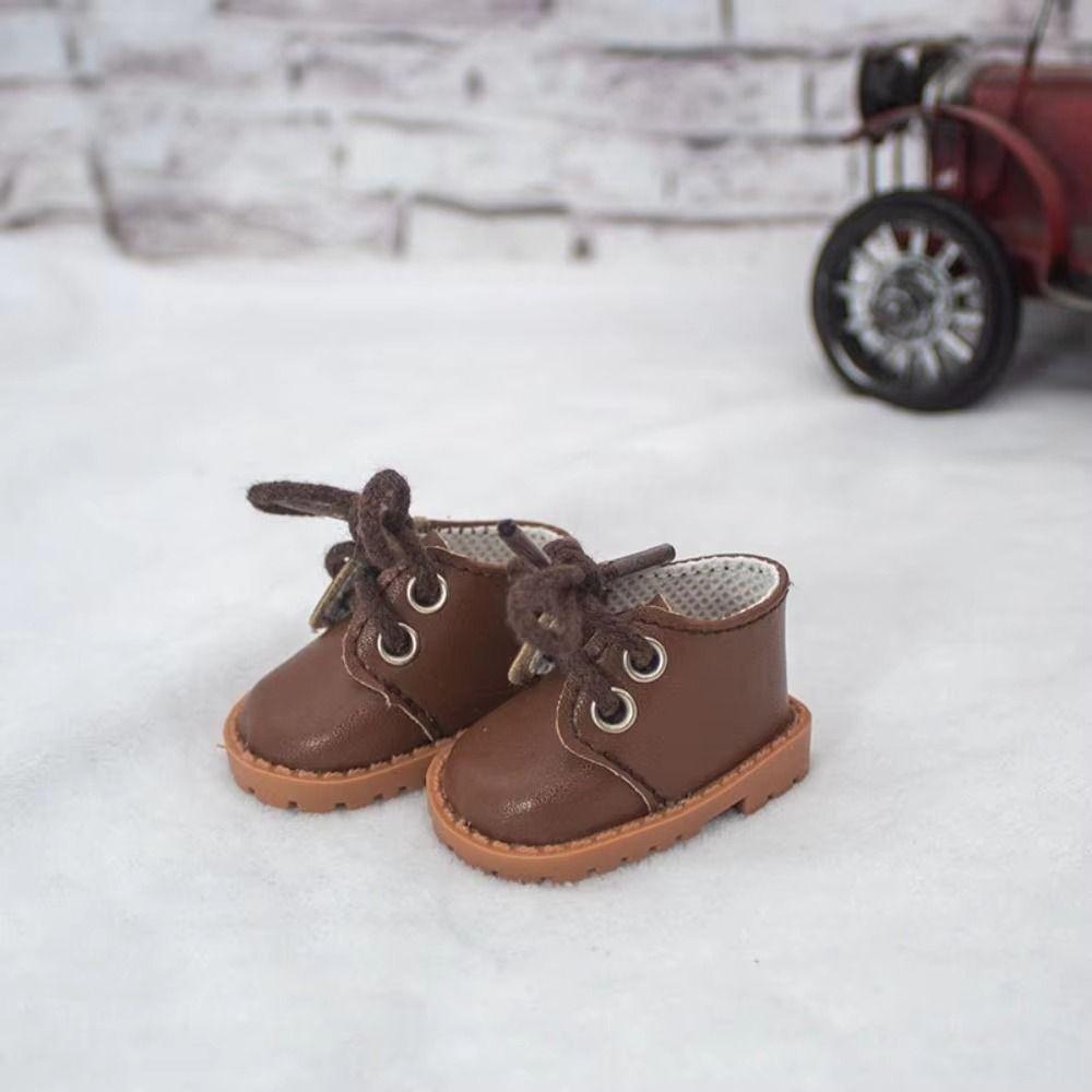1Pair PU Leather 20cm Cotton Doll Shoes Mini EXO Doll Boots BJD Doll PU Shoes Body Dolls