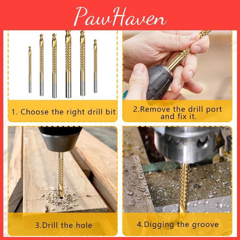 Highspeed Steel Grooving Drill Bits Set For Woodworking And Carpentry Professionals