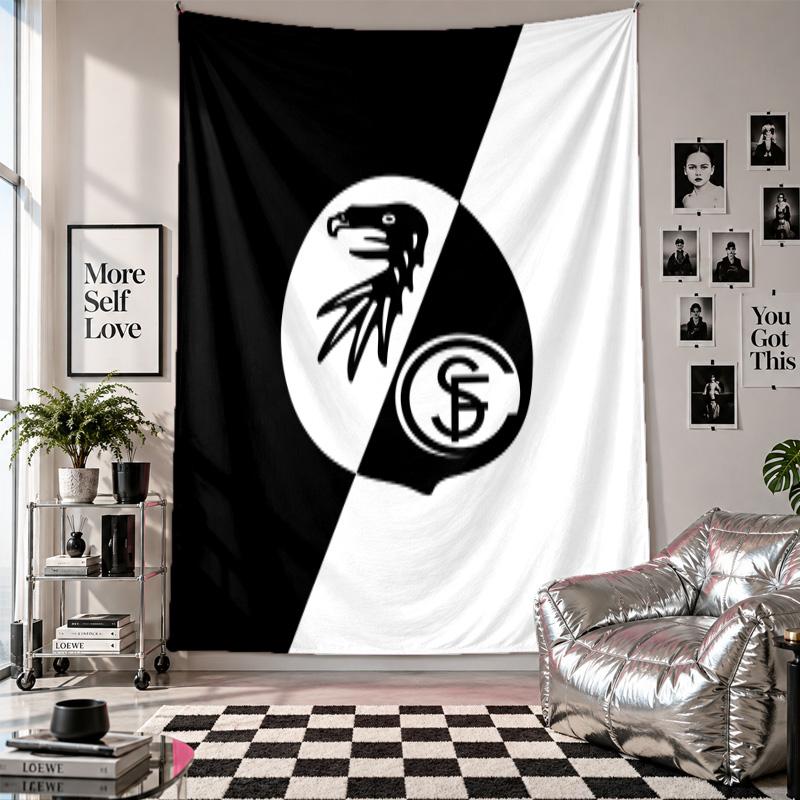 Arazzo da Parete FC SC Freiburg Decorazione per la Casa Tessuto da Appendere a Parete per Camera da Letto Soggiorno Sfondo