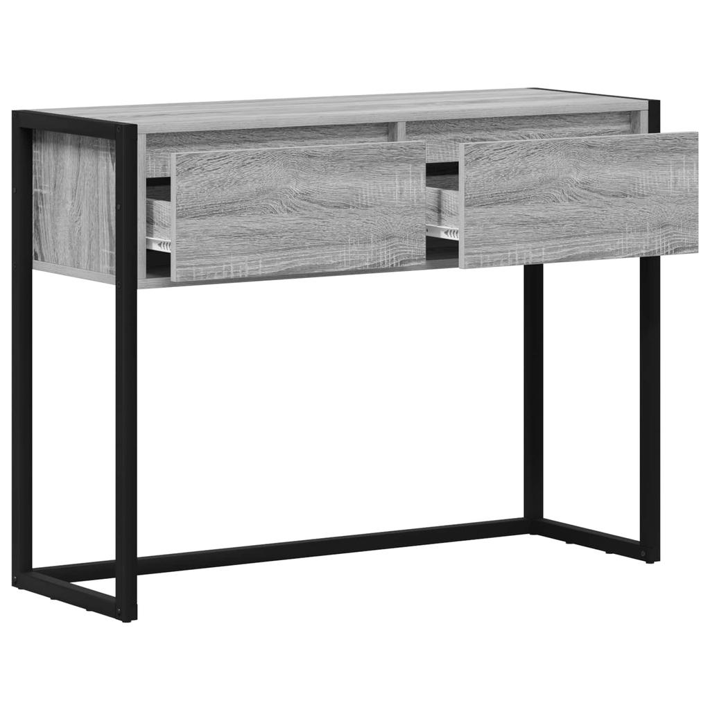 Side Table Sonoma Grey 100 X 36 X 75 Cm Engineered Wood