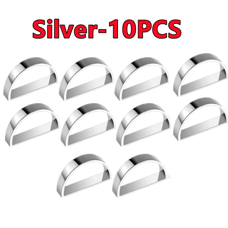 Najnowsze 12-2 szt. Metalowe Pierścienie na Serwetki w Kształcie Litery D Stojak na Serwetki Stołowe Dekoracja Stołu na Przyjęcie Urodzinowe Weselne Boże Narodzenie Kolację Pierścienie na Serwetki