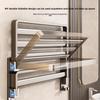 Portasciugamani da Parete Minimalista Moderno in Alluminio Spaziale con Ganci per Organizzazione del Bagno