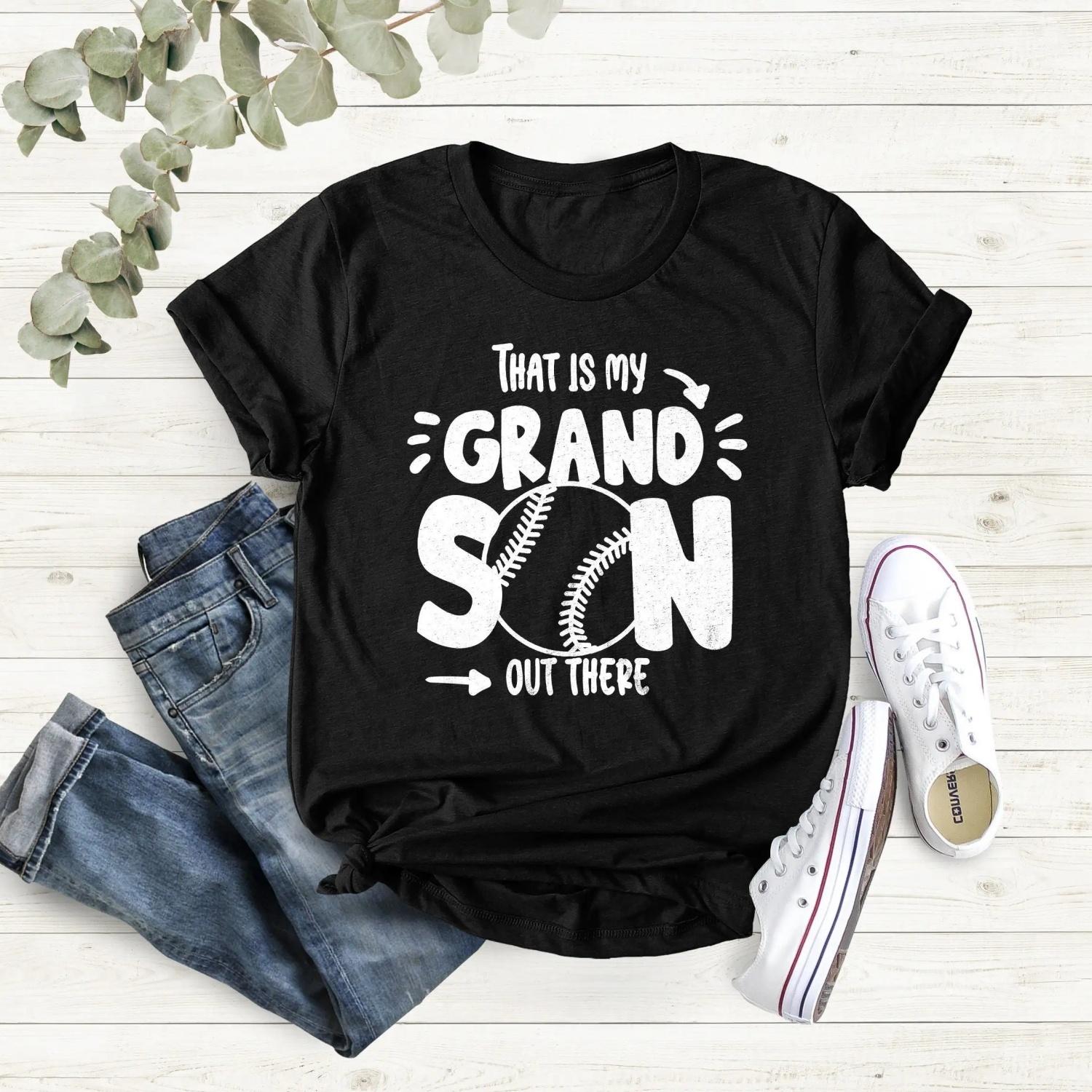 Baseball Grandma T Shirt Day Lover Softball Grandpa S чёрный