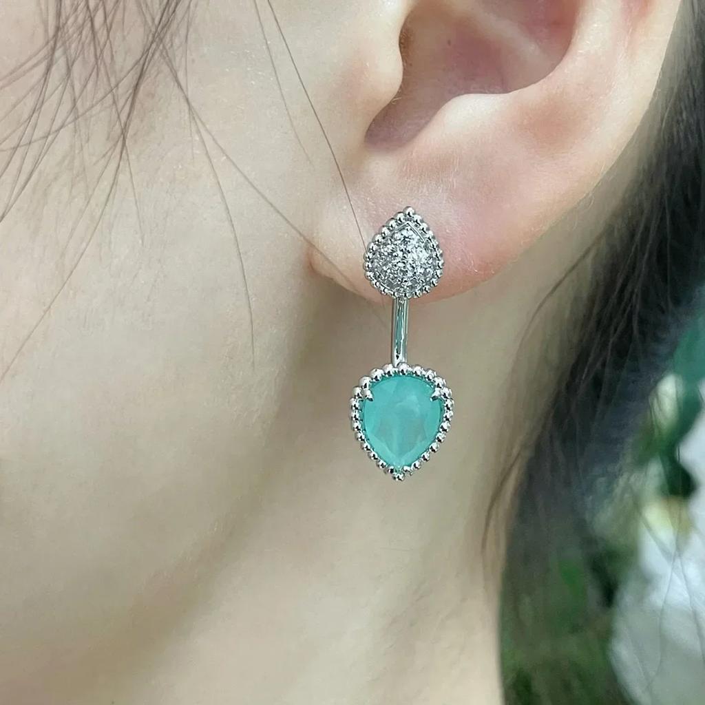 Musla Designer Hot Sale Vintage Earrings for Women Gift Luxury Jewelry Fashion Water Drop Eardrop Pure 925 Sliver Party Ear Stud
