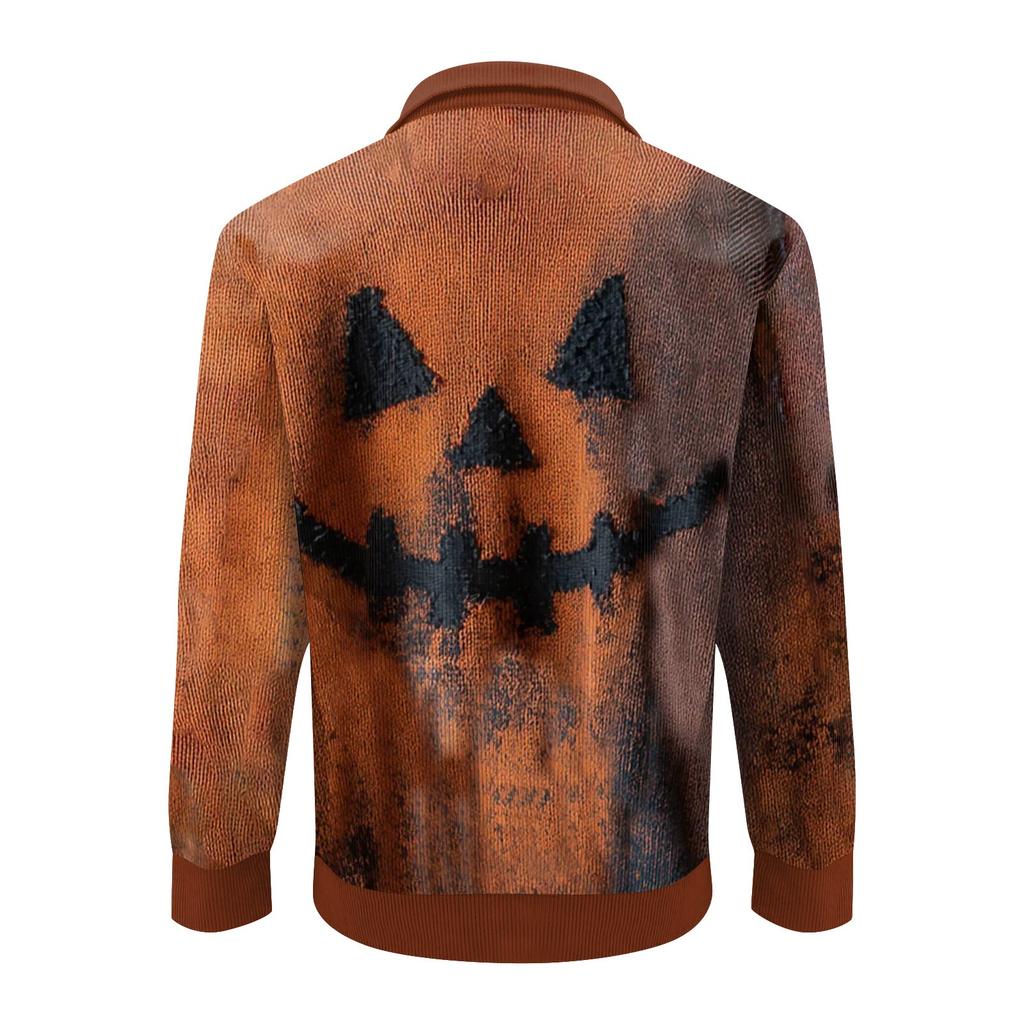 Men's Halloween Printed Corduroy Button Shirt