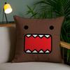 Cartoon Funny Domo-Kun Cushion Cover Soft Short Plush Double-Sided Printing Home Decor Machine Washable Pillow Case Gift
